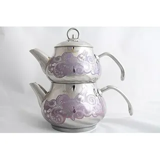 Teekanne Set mini Tee Kochset Türkisch Teekocher Caydanlik Edelstahl 18/10