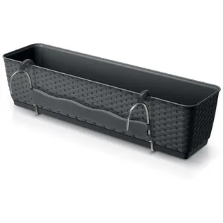 Spetebo Balkon Blumenkasten 50 x 15 cm Anthrazit