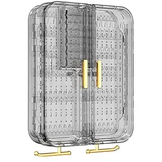 FUNSEED Hängender Schmuck-Organizer für Wand, Tür, Schrank, beschädigungsfrei, einfach, staubdicht, Schmuck-Aufbewahrungsbox für Ohrringe, Halsketten, Ringe