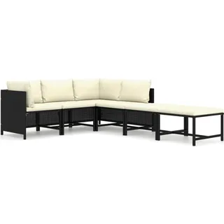 vidaXL Garten-Lounge-Set 6-tlg. schwarz 3059784
