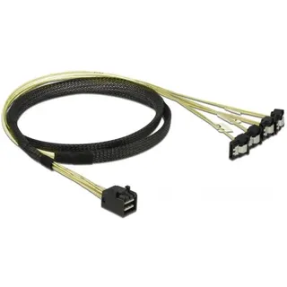 DeLock - 4x SATA-Buchse 7pol.] 1m Schwarz, Gelb