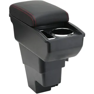 OYHCM Auto Mittelarmlehne für KIA Stonic Rio 2015-2023,Handyablage | Passend für KIA Stonic Rio Armlehne, Handyablage, Getränkehalter, Doppelter Stauraum, Schiebbarer Deckel, PU-Leder