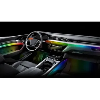 letronix Full LED Ambientebeleuchtung für Armaturenbrett + 4 Türen in Weiß LED-Leisten Einfarbig Auto 12V (Weiß, Armaturenbrett + 4 Türen)
