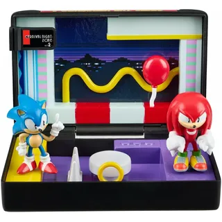 Sammlerfigur Sonic The Hedgehog 3 – Console Heroes – Faltbare Modul-Replik Sega Mega Drive, Retro-Spiel-Diorama mit Sonic & Knuckles Figuren, Carnival Night Zone Dekor