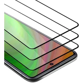 Cadorabo 3x Vollbild Panzer Folie für Xiaomi Redmi Note 9 Pro / Note 9s Schutzfolie in Schwarz Tempered