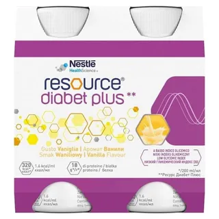 NESTLE Resource diabet plus vanilla - Food for special medical purposes 4x200 ml