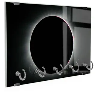 DEQORI Schlüsselbrett 'Sonnenfinsternis', (1 St), Schlüsselhalter Schlüssel Haken Schlüsselboard modern Schlüsselleiste schwarz