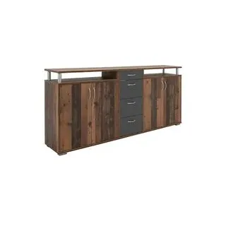 Sideboard Maximo Old Wood Nachbildung anthrazit B/H/T: ca. 208x94x38 cm - Anthrazit