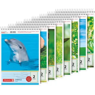 Brunnen Schulblock A5 Lineatur 2, 40 Blatt, sortiert