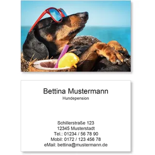 500 Visitenkarten, 400g Karton, bedruckt mit eigenem Foto Bild Motiv - inkl. Kartenspender