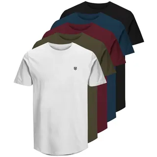 JACK & JONES (12190468) T-Shirt, 5er Pack JPRBLABRODY TEE CREW NECK 5PK, Kurzarm, Rundhals, Baumwolle