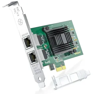 ipolex 1.25G Ethernet-Netzwerkkarte, 2X RJ45+ Port, 10GbE NIC im Vergleich zu Intel E1G42ET, unterstützt Windows Server/Windows/Linux/VMware (unterstützt VMware ESXi 7.0 oder höher Nicht, Mac OS)