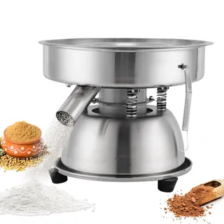 YUCHENGTECH Siebmaschine 30CM Mehlsieb Edelstahl Elektrisch Vibration Sieb 3–5 kg Verarbeitungskapazität 1150 U/min 50W für Mehl, Kakaopulver, Puderzucker, Getreidepulver【ohne Sieb】
