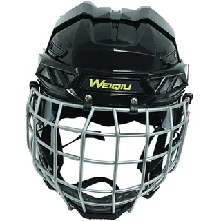 Dickly Eishockeyhelm, verstellbare professionelle Hockeyausrüstung, Schlittschuhhelm für Training, Spiel, Schwarz S
