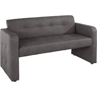 Polsterbank EXXPO - SOFA FASHION "Barista Küchensofa, Sitzhöhe 49cm, kompakte Stellmaße", grau (elephant), B:162cm H:82cm T:68cm, Microfaser (Zusammensetzung: 100% Polyester);Lederfaserstoff (Grundgewebe 41% Lederfaser, 39% Polyester, 20% Baumwolle), Sitzbänke, Polsterbank, Frei im Raum stellbar
