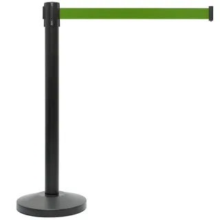 Absperrständer mit Zugband - Schwarz Matt - Hellgrün