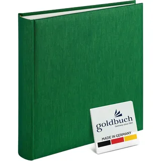 Goldbuch Fotoalbum Summertime Trend, 30 x 31 cm, Fotobuch mit 100 weiße Seiten & Pergamin Trennblättern, Foto Album aus Leinen, Erinnerungsalbum, Dunkelgrün
