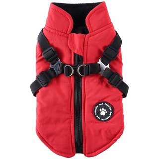 Hundemantel mit Geschirr - Winter Hundemantel Fleece Hundejacke Wasserdichter Hundemantel,Warme Mäntel mit Reißverschluss für kaltes Wetter für Welpen und Katzen beim Wandern