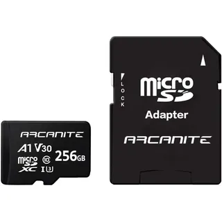 ARCANITE 256 GB microSDXC-Speicherkarte mit Adapter - A1, UHS-I U3, 4K, 90 MB/s