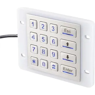 Renkforce RF-KP-500 USB Nummernblock IP68 Wasserdicht und staubgeschützt, Beleuchtet Edelstahl (gebürstet)