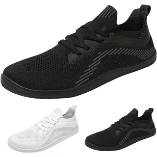 Barfußschuhe Unisex mit Breite Zehenbox und Zero-Drop-Sohle, Anti-Rutsch Breite Barfuss Schuhe, Damen Herren Minimalistische ,Leichte Traillaufschuhe, Atmungsaktiv Walkingschuhe&Fitnessschuhe - 43 EU