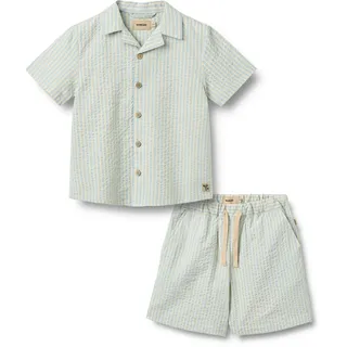 Wheat Set Hemd and Shorts Anker himmelblau & honig / weiß 98