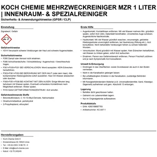 KochChemie Koch Chemie Mzr Mehrzweckreiniger Innenraum- und Spezialreiniger Reiniger 1 Liter