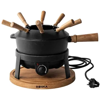 Boska Elektrisches Fondue-Set Pro - Für Fondues aller Art - 8 Personen - Stilvolles Gusseisen - Extralanges Kabel