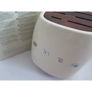 Original SMEG Beige Messerblock Retro Knife Block Neu