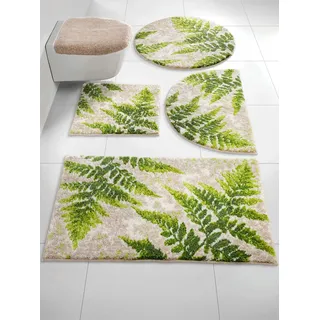 Badematte GRUND Gr. 8, grün, WC-Vorleger rechteckig ohne Ausschnitt (45cm x 50cm) WC-Deckelbezug (47cm x 50cm),, Badematten