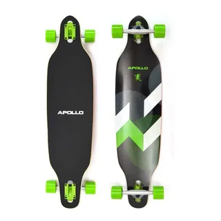 Apollo Longboard Twin Tip DT Longboard 38", aus Holz mehrlagig verleimt für Idealen Flex & Stabilität grün