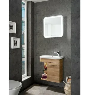 Camargue Faro Mini Badmöbel-Set  (Gesamtbreite Badmöbel: 55 cm, Berg Eiche, 3 -tlg.)