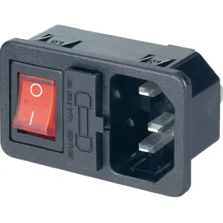 Conrad 501638 Kaltgeräte-Steckverbinder Stecker, Einbau vertikal Gesamtpolzahl: 2 + PE 10 A Schwarz 1 St.