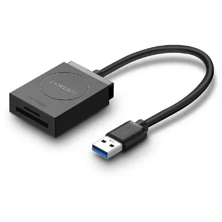 UGREEN USB-A SD Kartenleser, USB 3.0 SD Micro SD Kartenlesegerät | SD Card Reader SD Karten Adapter 2 Slot Speicherkartenleser für SDXC, SDHC, MMC, RS-MMC, Micro SDXC, Micro SD, Micro SDHC