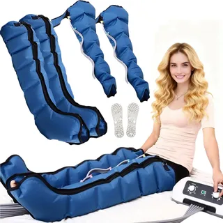 2026 Neu Lymphdrainage Gerät Beine Bei Lipödem - Kompressions-Beinmassagegerät mit 6 Luftkammern, Reduzierung Schwellungen und Müdigkeit - XL Größe (Blue, 2 Legs+2 Arms)