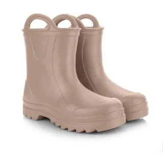 LEMIGO Kinder Gummistiefel Sehr Leichte Regenstiefel aus EVA Schaum mit Griff für Jungen und Mädchen 735 Doggy/Camel, 33 - 33 EU