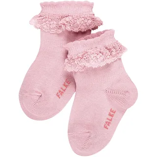 Falke Unisex Baby Socken Romantic Lace B SO Baumwolle einfarbig 1 Paar, Rosa (Thulit 8663), 62-68 - 62-68