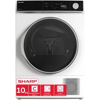 Sharp KD-NHA0S6GW1C-DE Wäschetrockner, 10kg, C, 15 Trockenprogramme inkl. 20-Minuten-Schnelltrockenprogramm, Weiß