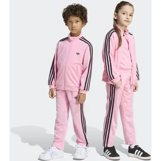 adidas Trainingsanzug ADIDAS ORIGINALS "FIREBIRD", Mädchen, Gr. 110, rosa (light pink, schwarz), Obermaterial: 100% Polyester, Sportanzüge Trainingsanzug, für Kinder, zweiteiliges Set, aus Polyester