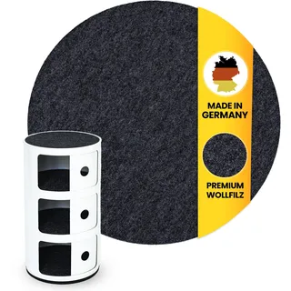 Filzauflage passend für Componibili aus Wollfilz - Made in Germany - Nachttisch Rund Unterlage Filz waschbar - runder Nachttisch Blumenuntersetzer Rund easy and green®