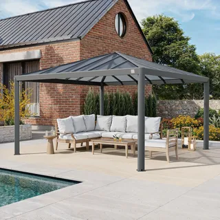 primeyard Luma 4x4m Hardtop Gartenpavillon, ohne Seitenteile