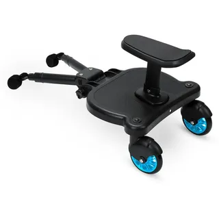Clanmacy Buggyboard Buggy Board mit Sitz Trittbrett Hilfspedal Universal Kiddyboard blau