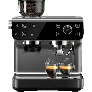 WMF Espresso Pro Siebträgermaschine steingrau mit Wasserfilter und Mahlwerk