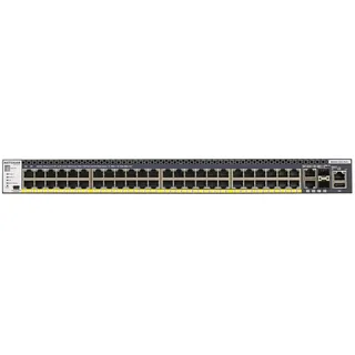 Netgear GSM4352PA M4300-52G-PoE+ (550W PSU) stackl.mgd.Managed Switch mit 48x1G PoE+ und 4x10G incl.2x10GBASE-T and 2xSFP+ Layer 3