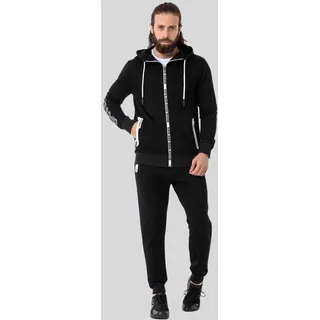 Cipo & Baxx "HOMEWEAR", Herren, Gr. XXL, schwarz, 80% Baumwolle, 15% Polyester, 5% Elasthan, bedruckt, Sportanzüge Trainingsanzug, mit Allover-Musterung