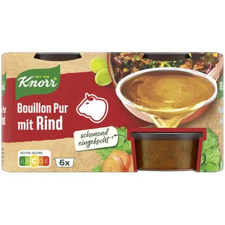 KNORR Bouillon Pur Rind leckere Rinderbrühe mit vollem Geschmack 6x 28 g