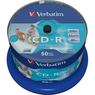 Verbatim CD-R 700MB 52x bedruckbar 50er Spindel (43438)