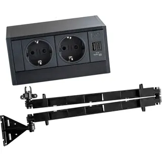 EVOline USB-Steckdose 2 St. Schwarz