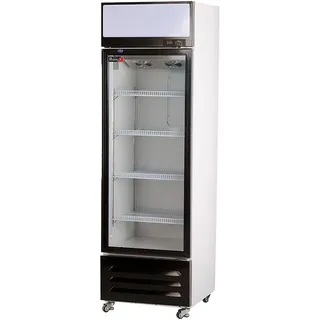 Romux® Glastürkühlschrank 330 Liter 1 Tür Belüftet mit Umluftsystem |  Professioneller Getränkekühlschrank mit Glastür & LED I Flaschenkühlschrank