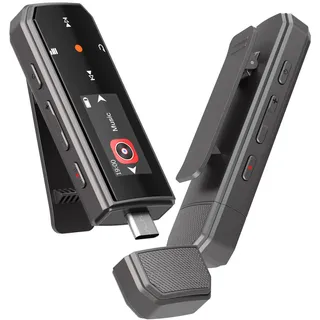 64GB Tragbarer MP3 Player Mit Bluetooth 5.3, Ein-Klick-Aufnahme, Typ-C Und USB, Clip, UKW-Radio, Mobiltelefon-Verbindung, Unabhängige Lautstärketaste